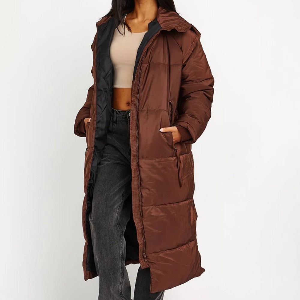 Brown Long Puffer Coat